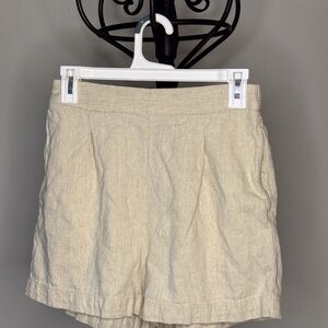 Madewell Natural/Cream Linen-Blend Bermuda Shorts